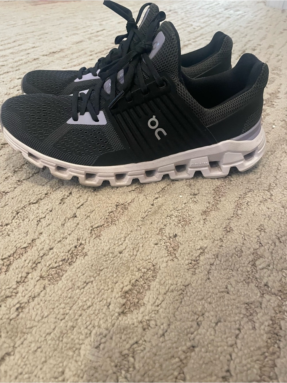 On Running Women's Black and White Running Sneakers - Picture 3 of 5